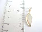 Sterling silver eye's shape pendant with white mother of seashell inlaid 