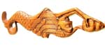 Tropical wood carving with fish feature design in naked lady human face