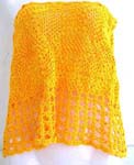 Summer yellow crochet top with filigree flower and square pattern design