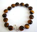 Tiger's eye fashion bracelet inround shape with S lock for closure