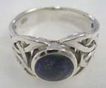 Genius 925.sterling silver lapis ring with celtic pattern on band