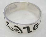  925.sterling silver ring with engraved ancient symbol design