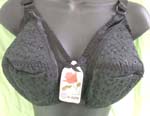 Lady's sleep leisure bra with lace leaf pattern on top