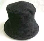 Crocheted black lady's fez. hat