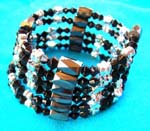 Assorted color glass bead and hematite bead wrap