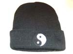 Beanie cap with YIN YANG in black color design