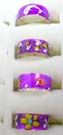 Bling bling purple enamel designs on 925 sterling silver toe ring, comes in assorted patterns picked randomly by our warehouse staff 