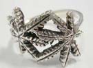 925 Sterling silver ring in double pot leaf design 