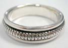 New age 925. sterling silver band with center braid designed line