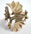 Flying dragon motif bronze ring 