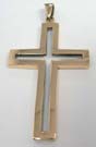 Cut-out designed, bronzed religion crucifix pendant 