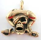 Bronzed pendant in pirate skull motif 