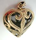 Beautiful antique styled heart shaped pendant in bronze