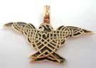 Bronzed eagle theme pendant with celtic knot design in body