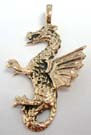 Bronze pendant in side view of dragon design 