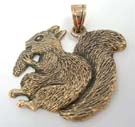Charming squirrel animal bronze pendant 