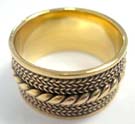 Braid patterned, wide bronze ring for men or women