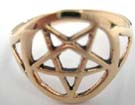 Hollowed out pentagram designed bronze ring 