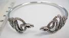 Fashion 925. sterling silver bangle bracelet with double serpent theme
