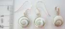 Trendy shiva's eye seashell stoned earrings and pendant set in 925. sterling silver 