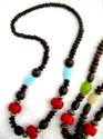 Victorian fashion bali coconut chips with assorted color beaded necklace