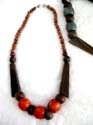 Women's fashion accessories bali wooden red bead necklace 