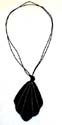 Fashion black cord seashell shape coconut pendant necklace