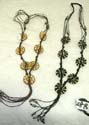 Artist design fashion accessory craved wooden chips fringe necklace 