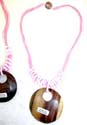 Pinky teen's summer fashion circular wooden pendant design
