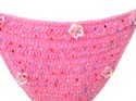 Nautical sequined sparkle bead pinky bikini bra top in an easy to fit string tie top and bottom