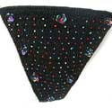 Handcrafted black bikini sequined bikini halter bra top with satin bows and sequins design