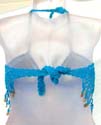 Bras and Lingerie aquarium crochet top with seashell fringe design, tie on neck and in back