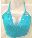 Fashion sexy lady's wavy sequin at the bottom seashell crochet in Aquarium color, tie one neck and back