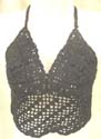 Custom crochet black floral triangle top with square combined diagonal line design, tie on neck and back