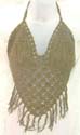 New age fashion lady's angle fringe bottom oliver green crochet, tie on neck and back