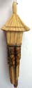Bird house bamboo wind chime with fire burn