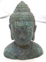 Green copper buddha head statue