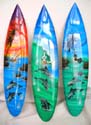 Surfboard beautiful color painted clock with Hawaiian summer scene design 