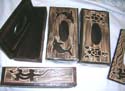 Deep carving wooden naphin box with sealife design