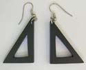 Obtuse triangle fashion fish hook wooden earring