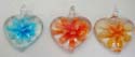 Glass flower murano pendant in heart shape design
