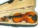16" brown violin with canvas box inside made with slink imatition leather 