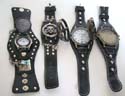 Hip hop man watch with tube on band in assorted design