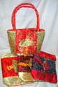 Elegant style Chinese silk handbag with little fan motif