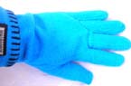 Assorted color winter ployester glove with black line decor