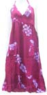 Empire waist spring fashion rayon dress with floral pattern and and tie up around neck