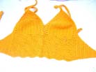 Bali summer halter tops in orange and yellow needle work crochet