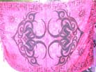 Celtic tree of life designed summer sarong in black and pink