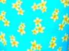 Spring flower batik shawl in light blue and yellow