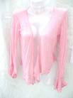 Lovely pink sheer long long sleeve sweater style top 